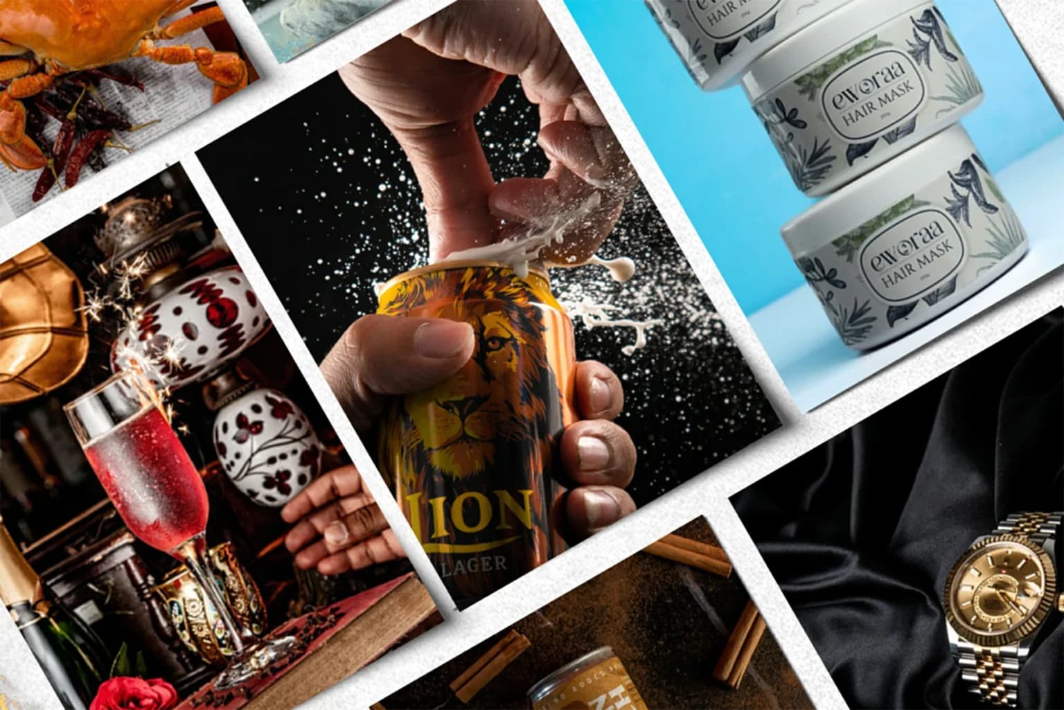 Collage of product photography